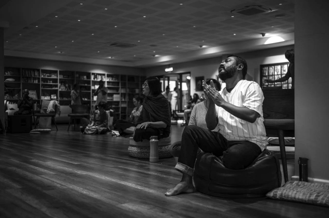 Silent sitting.