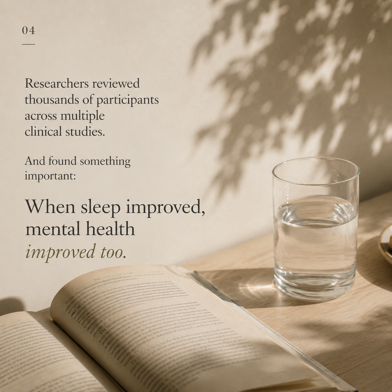 When our sleep improves, so does our mental health.