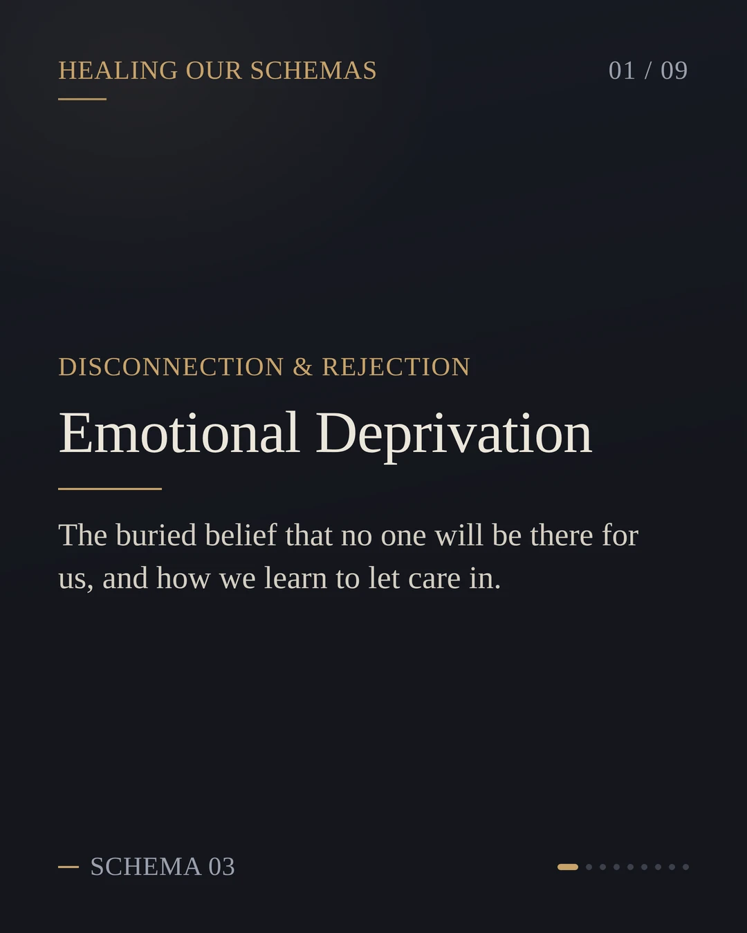3 Emotional Deprivation Schema, What need have I stopped voicing?