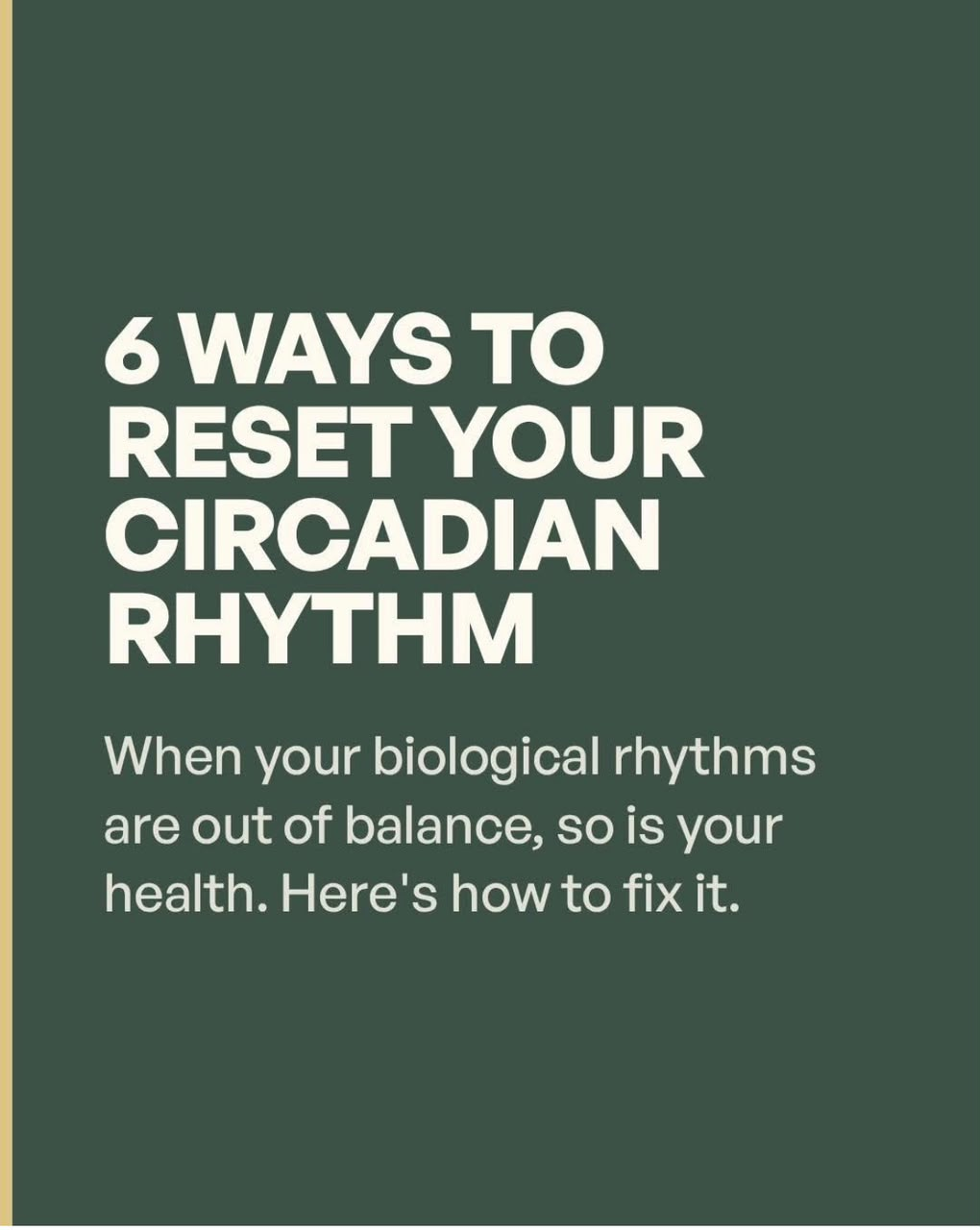 Sleep meds manage symptoms. This resets the clock.