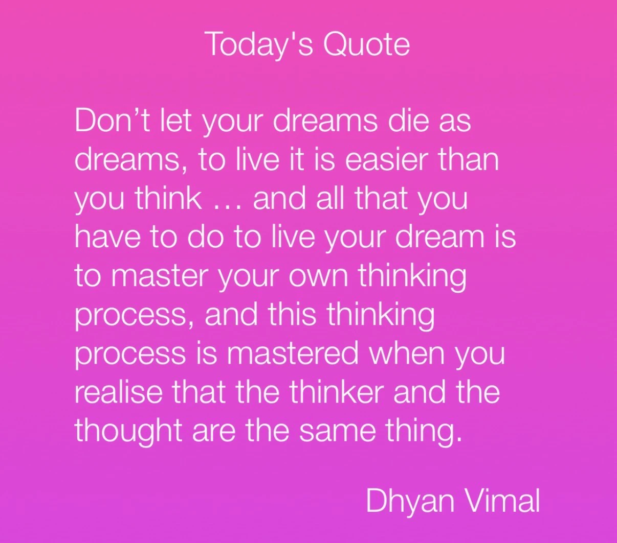 Thinker = Thought = Possibility or Limitation?