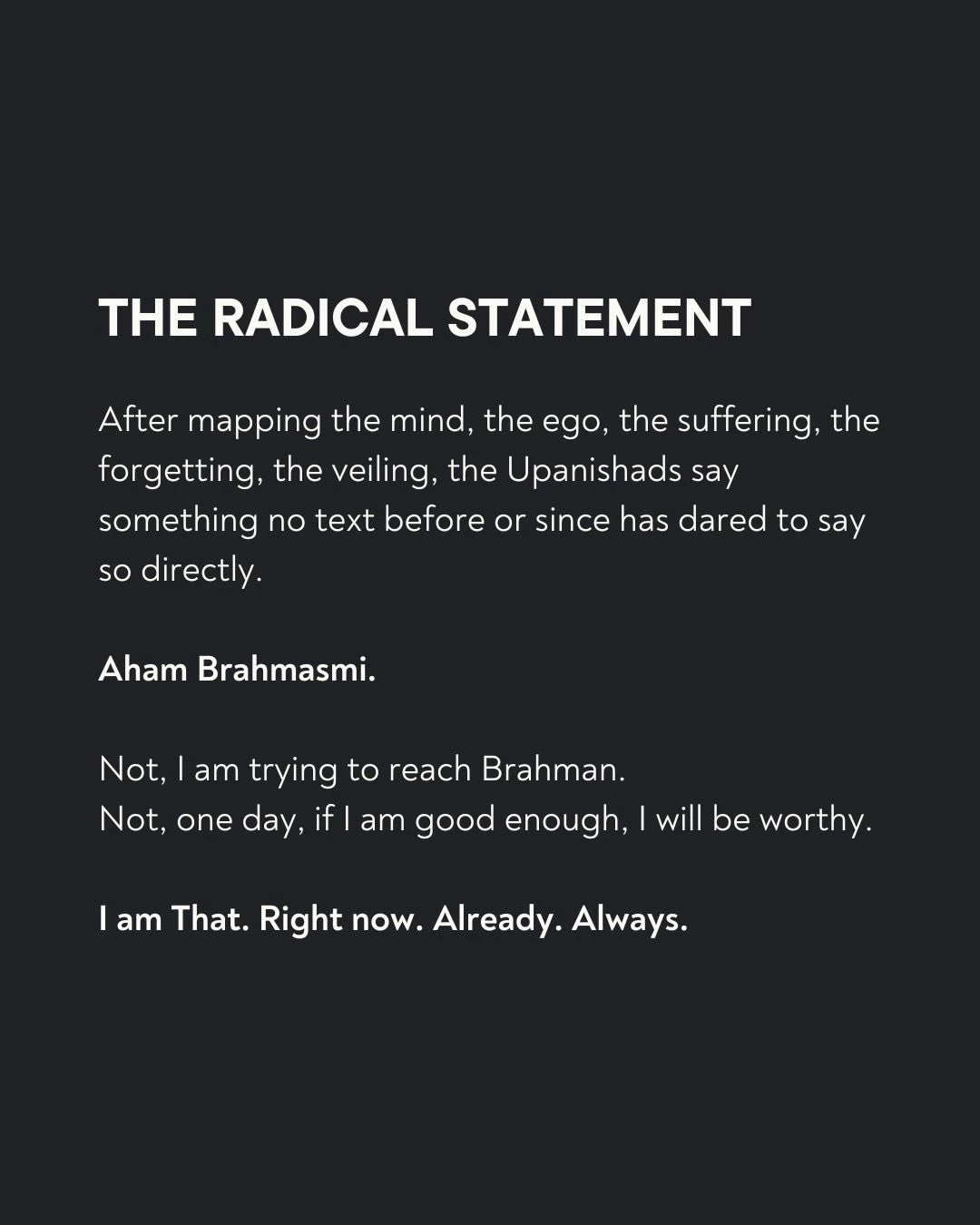 Aham Brahmasmi
