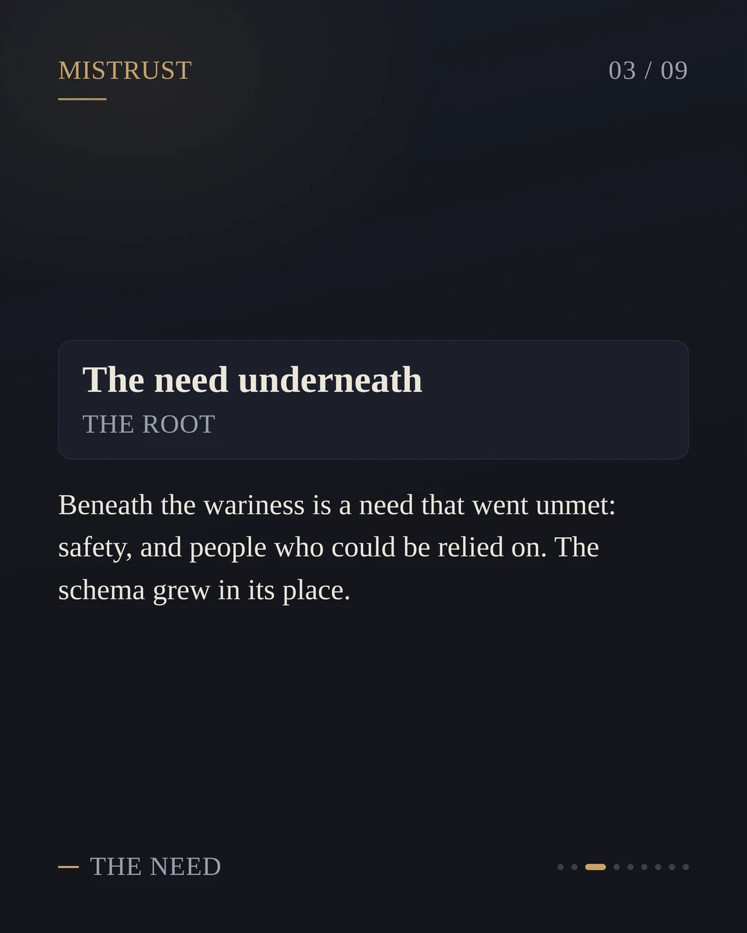 2 Mistrust Schema, Where do I defend against a danger that is already over?