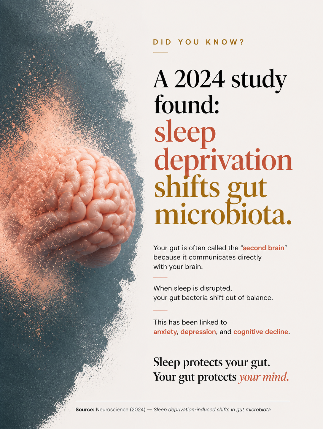 Sleep protects your gut. Your gut protects your mind.