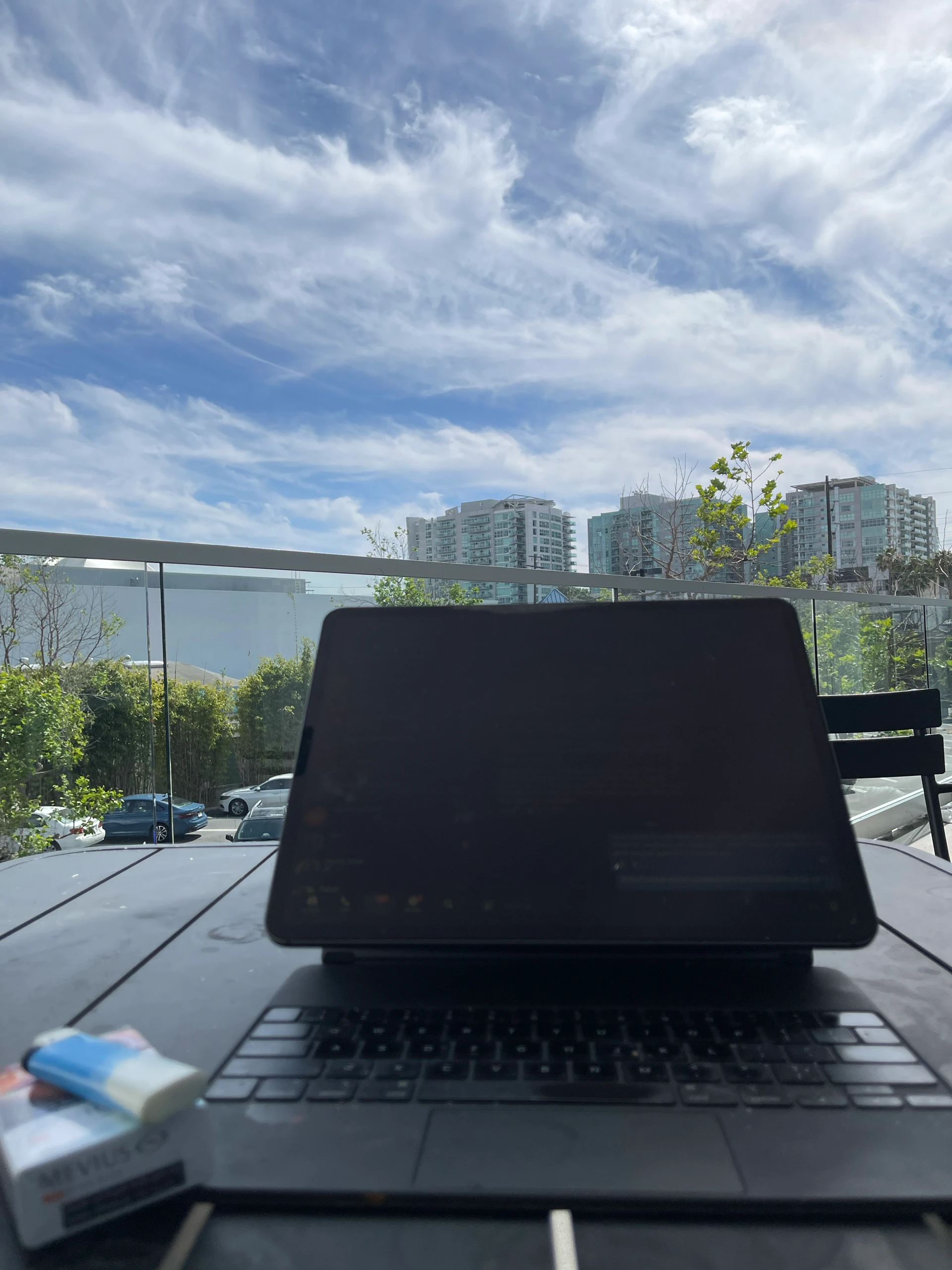 My view at LA. Sitting in delight writing
