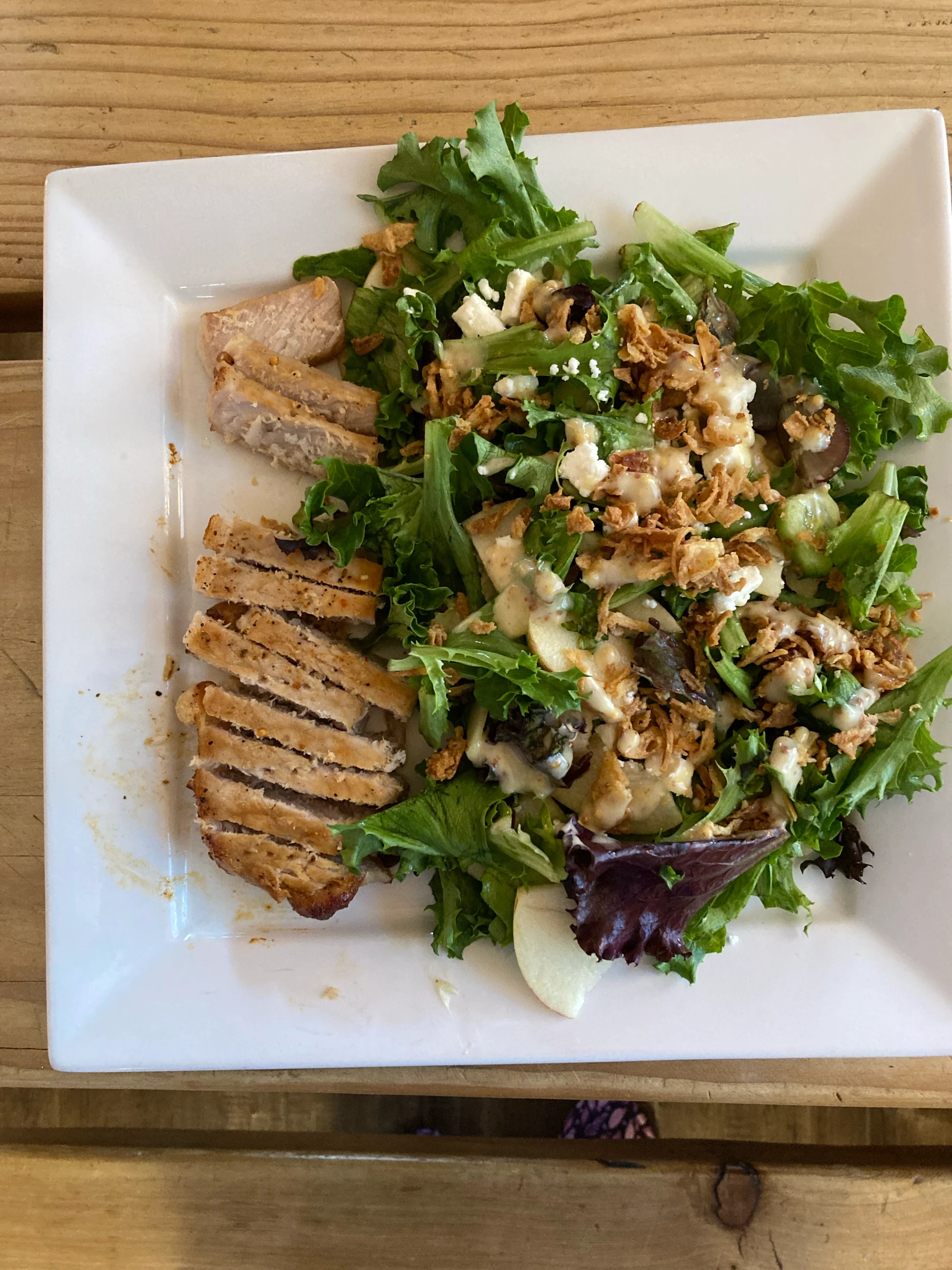 Salad with Appleood Smoked Porkchop