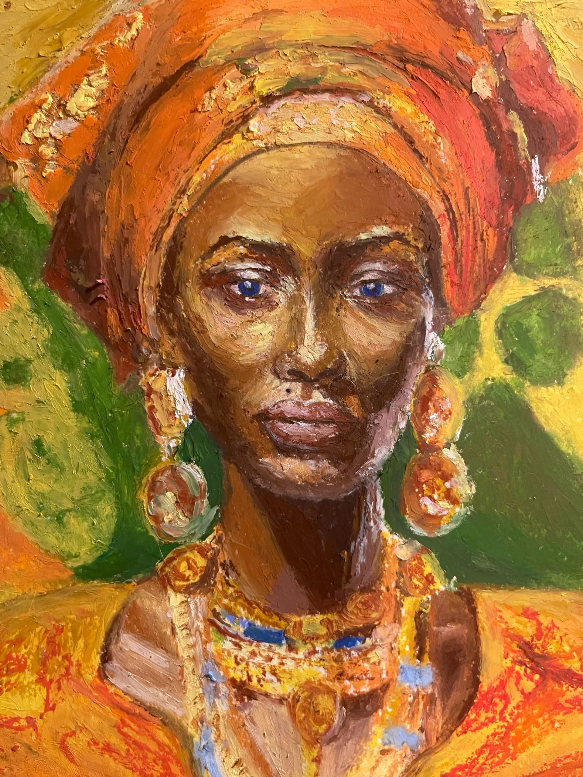 Portrait practice with oil pastels