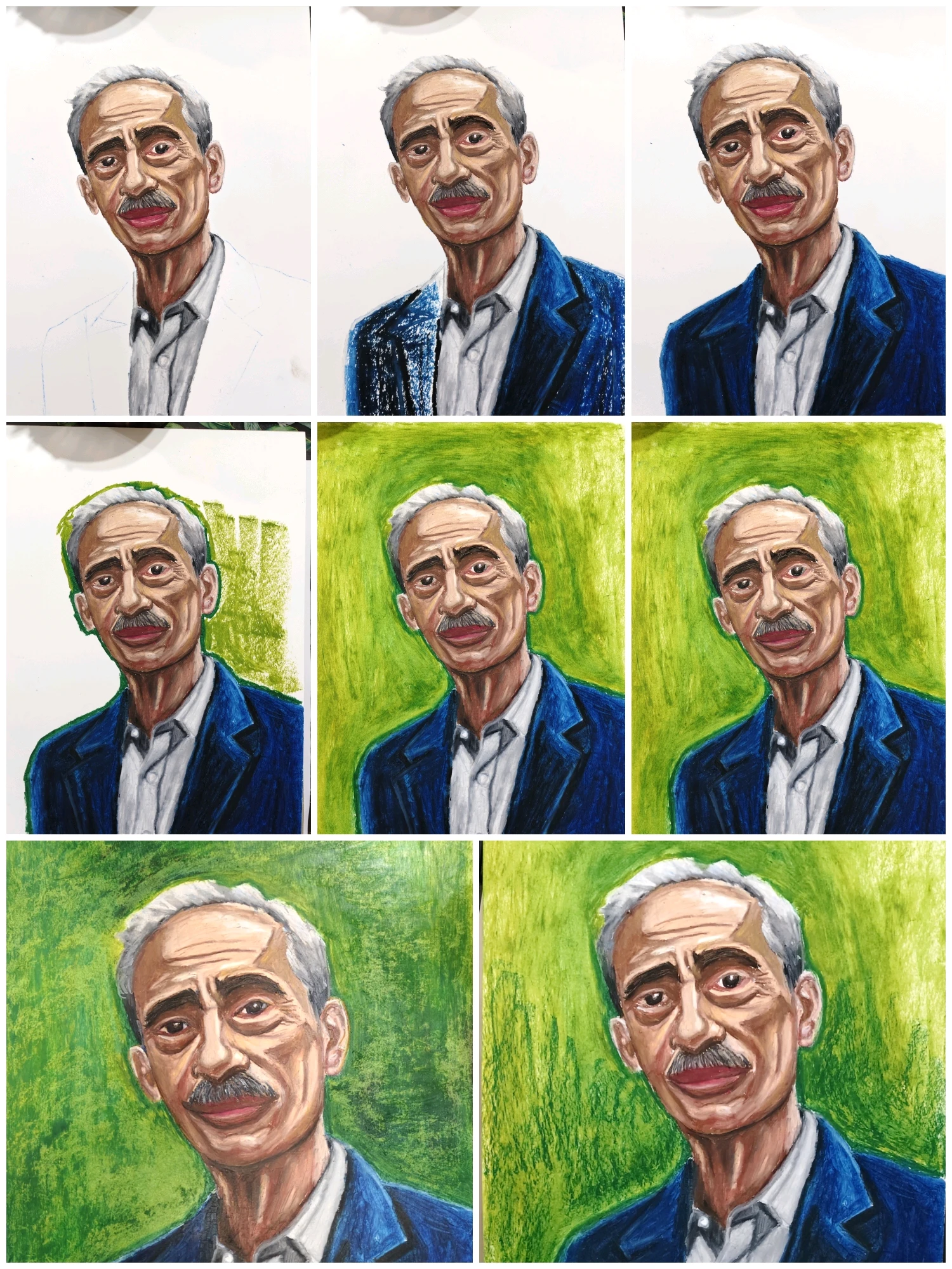Oil pastel portrait of my uncle