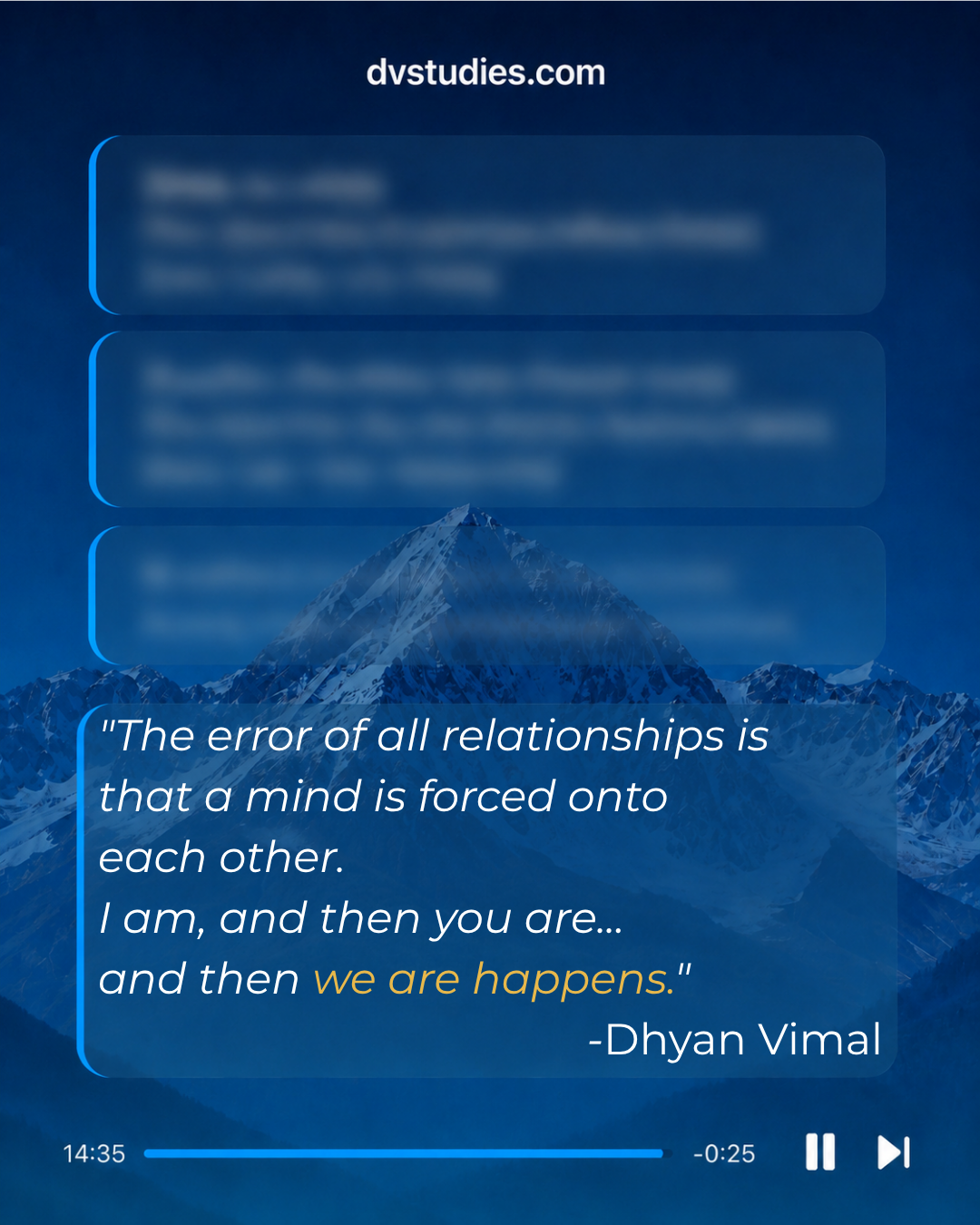 "Relationships is the only thing that is spiritual," they say...  - but it's difficult, isn't it?