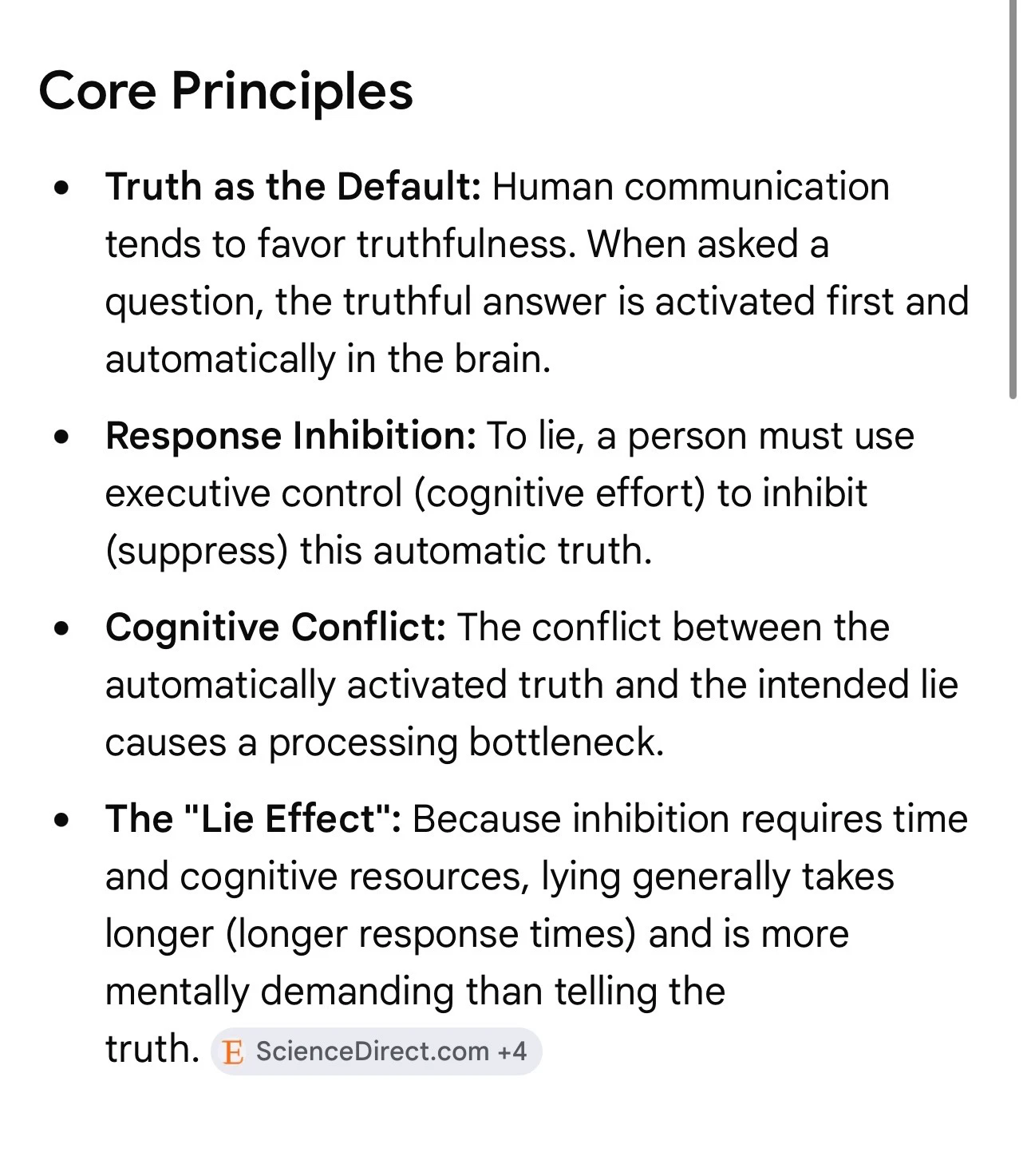 Lies cost and consume our brain much more