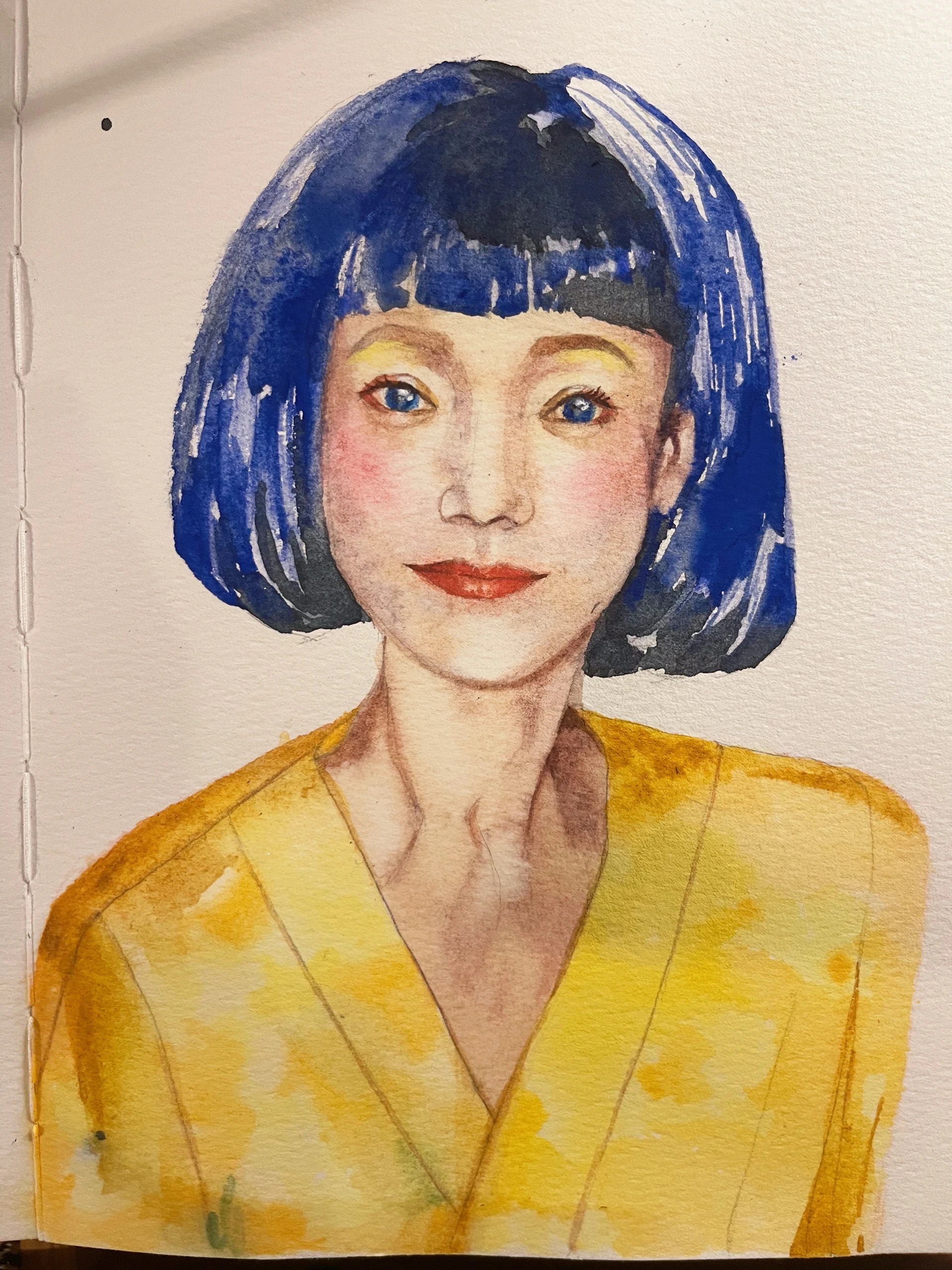 Watercolor portrait practice