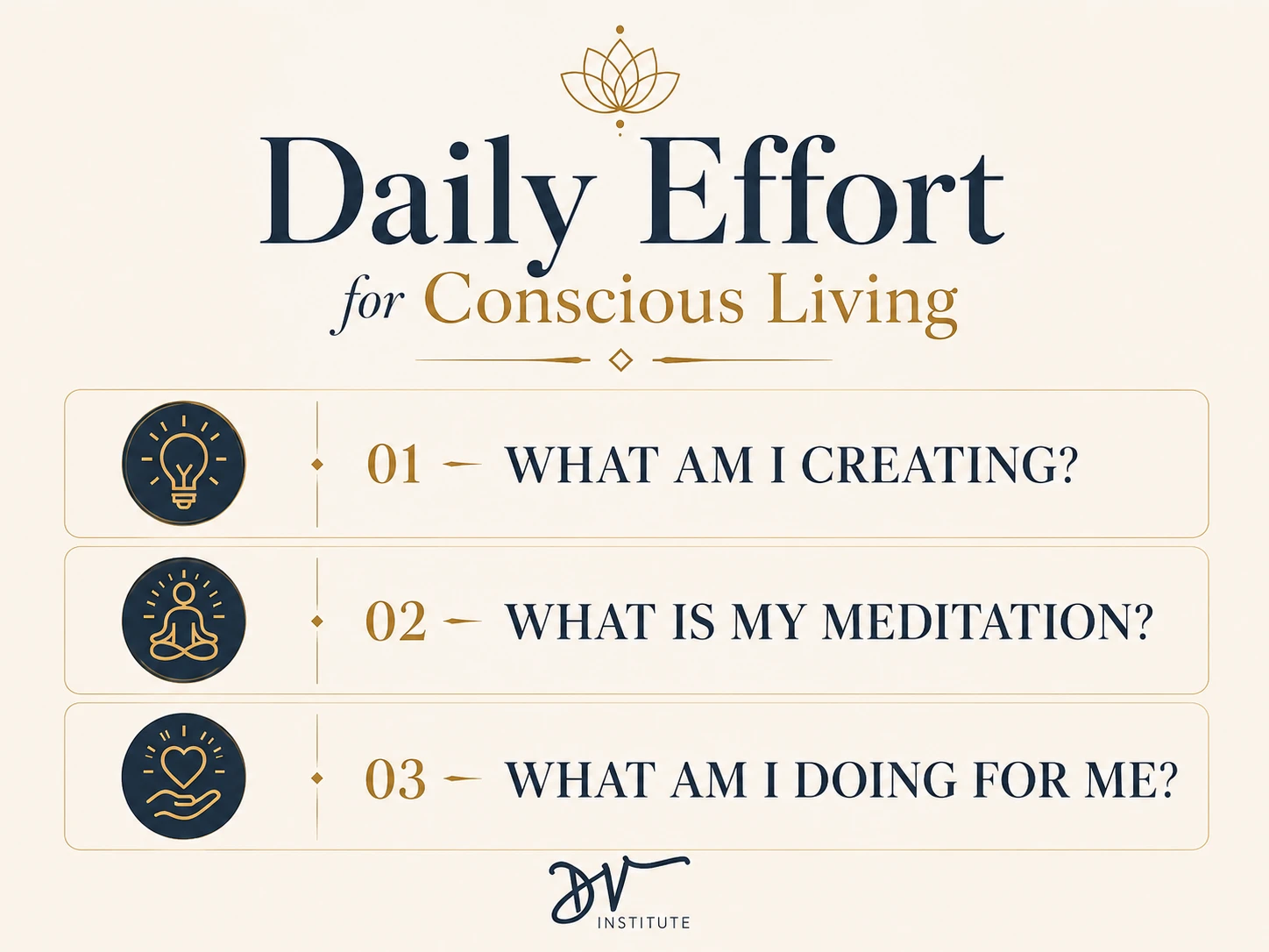 Daily Effort for Consicous Living 3 ?’s