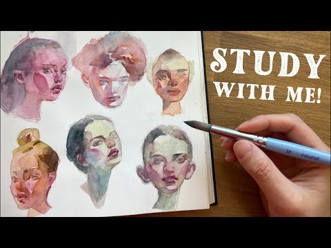 Watercolour Portrait Studies from Reference!🔴 Study with me!